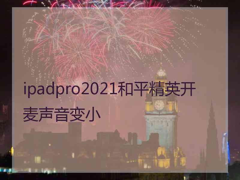 ipadpro2021和平精英开麦声音变小