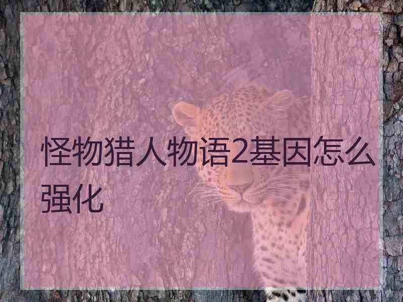 怪物猎人物语2基因怎么强化