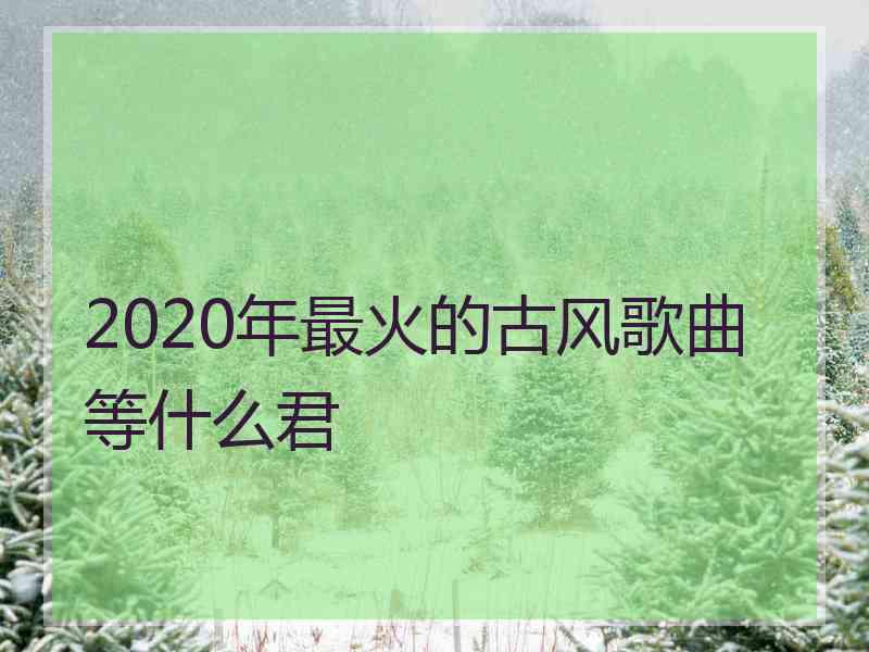 2020年最火的古风歌曲等什么君