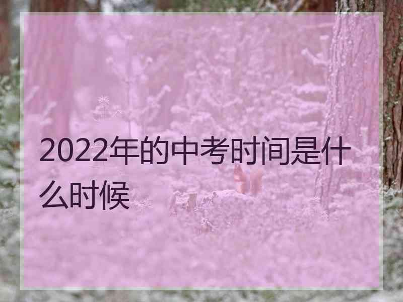 2022年的中考时间是什么时候