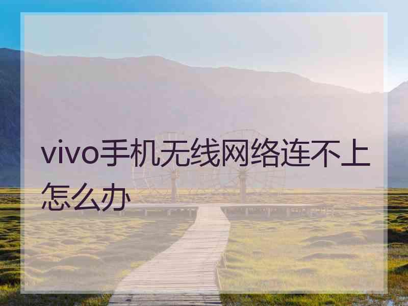 vivo手机无线网络连不上怎么办