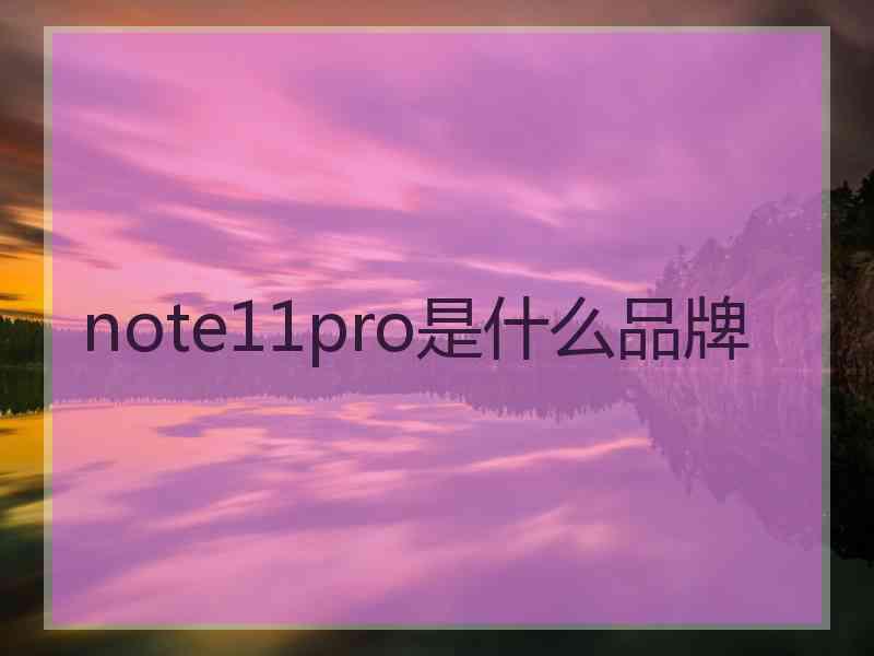 note11pro是什么品牌