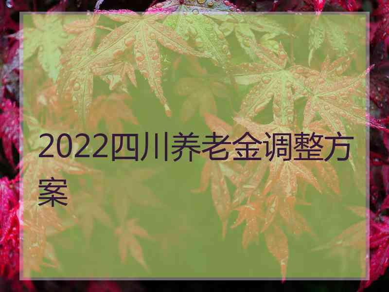 2022四川养老金调整方案