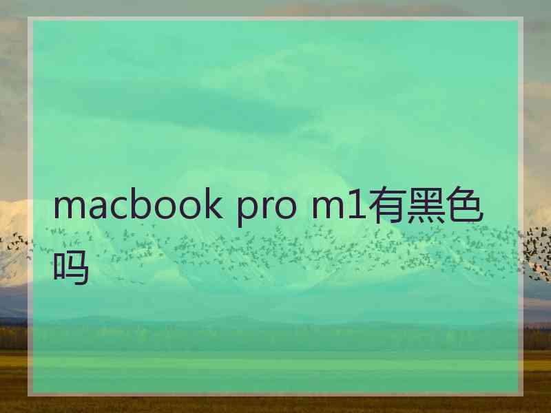 macbook pro m1有黑色吗