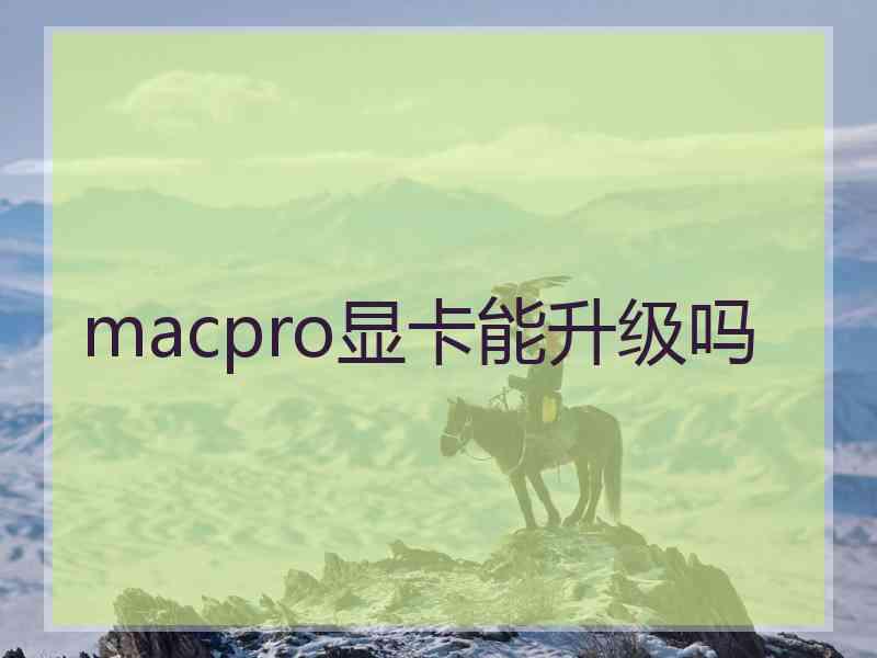 macpro显卡能升级吗