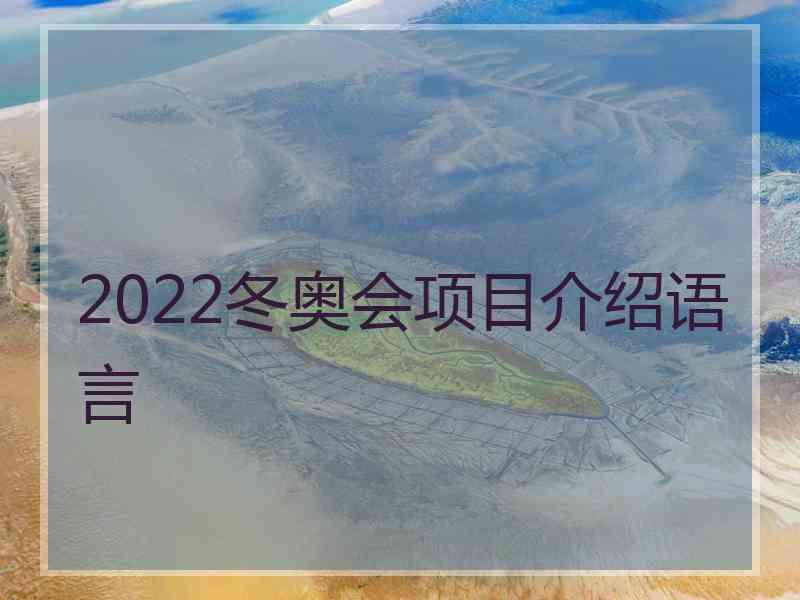 2022冬奥会项目介绍语言