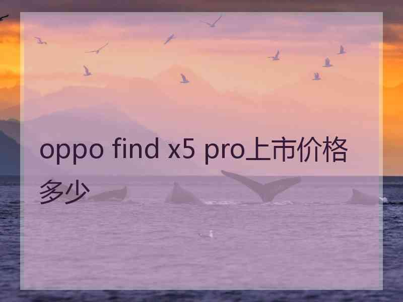 oppo find x5 pro上市价格多少