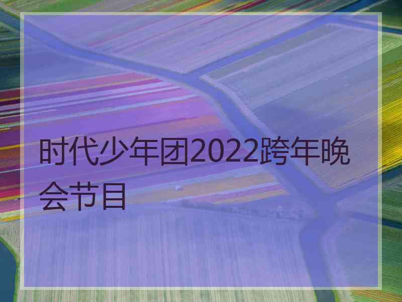 时代少年团2022跨年晚会节目