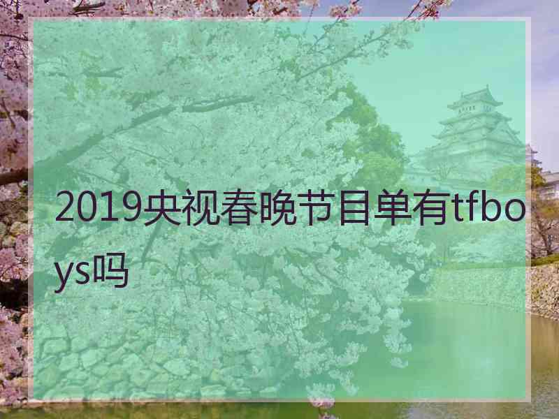 2019央视春晚节目单有tfboys吗