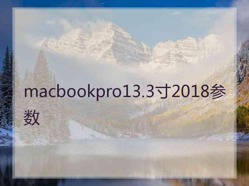 macbookpro13.3寸2018参数