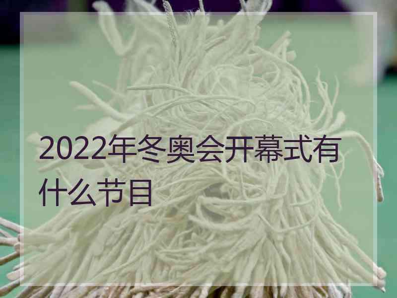 2022年冬奥会开幕式有什么节目