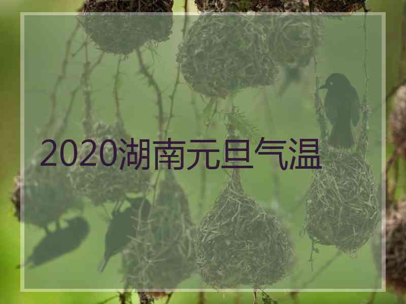 2020湖南元旦气温