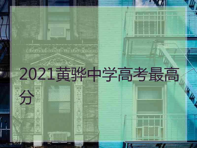 2021黄骅中学高考最高分