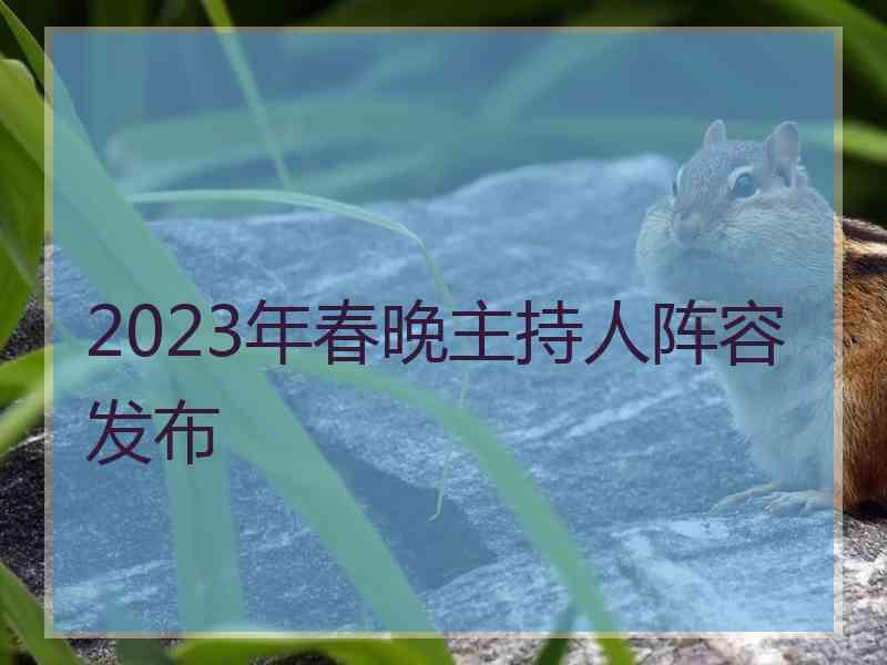 2023年春晚主持人阵容发布