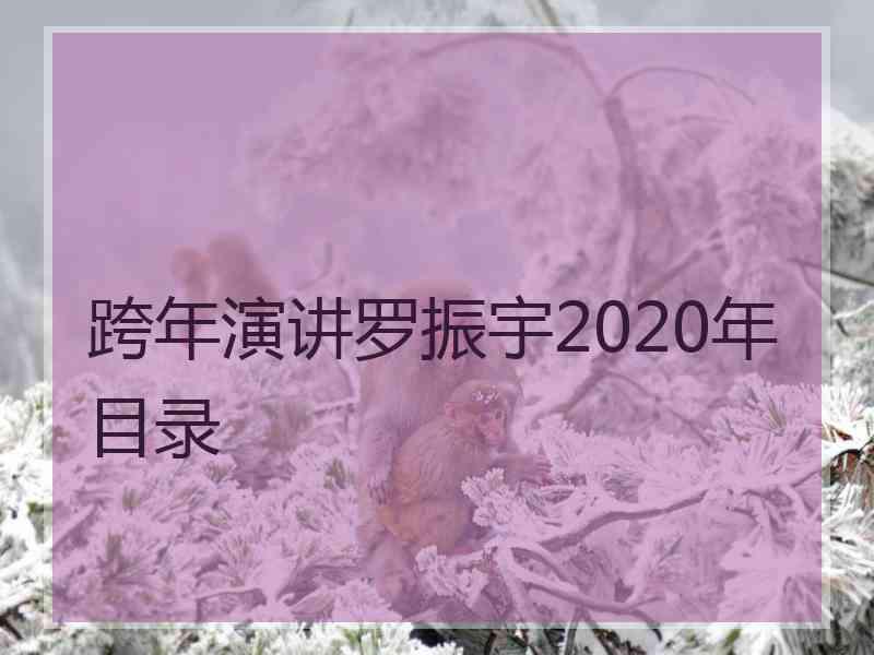 跨年演讲罗振宇2020年目录