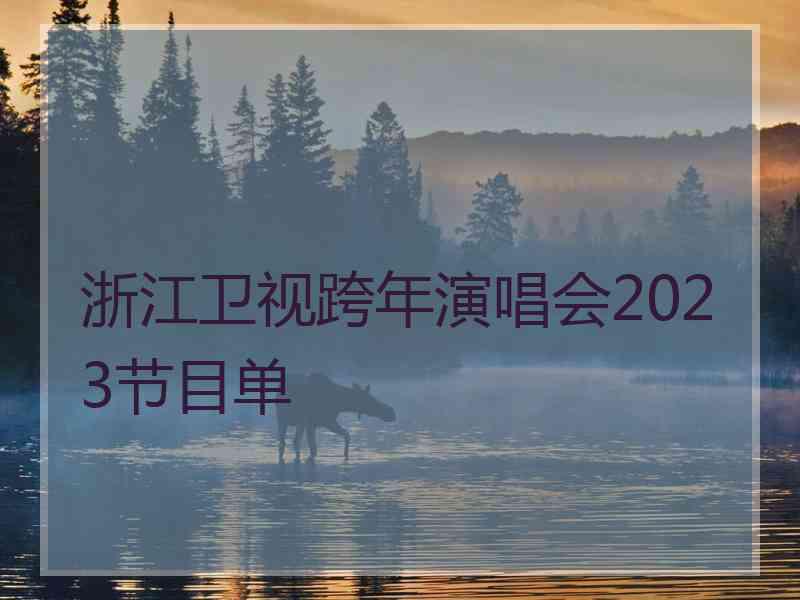 浙江卫视跨年演唱会2023节目单