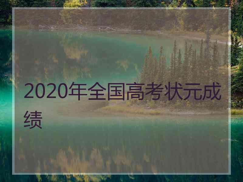 2020年全国高考状元成绩