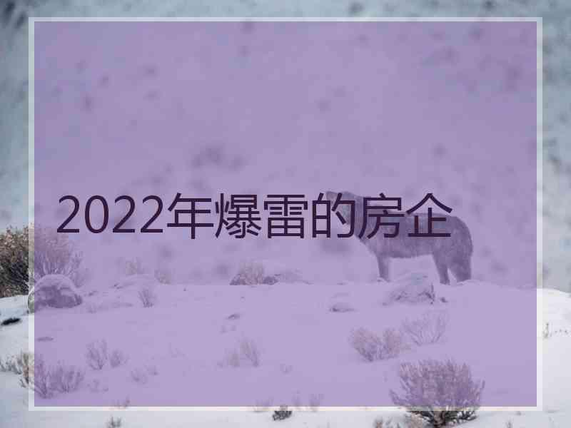 2022年爆雷的房企