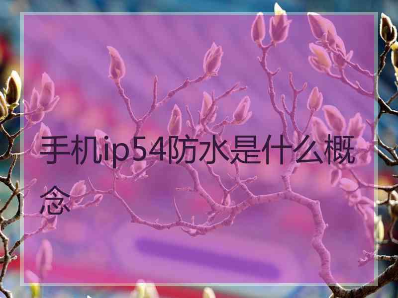 手机ip54防水是什么概念