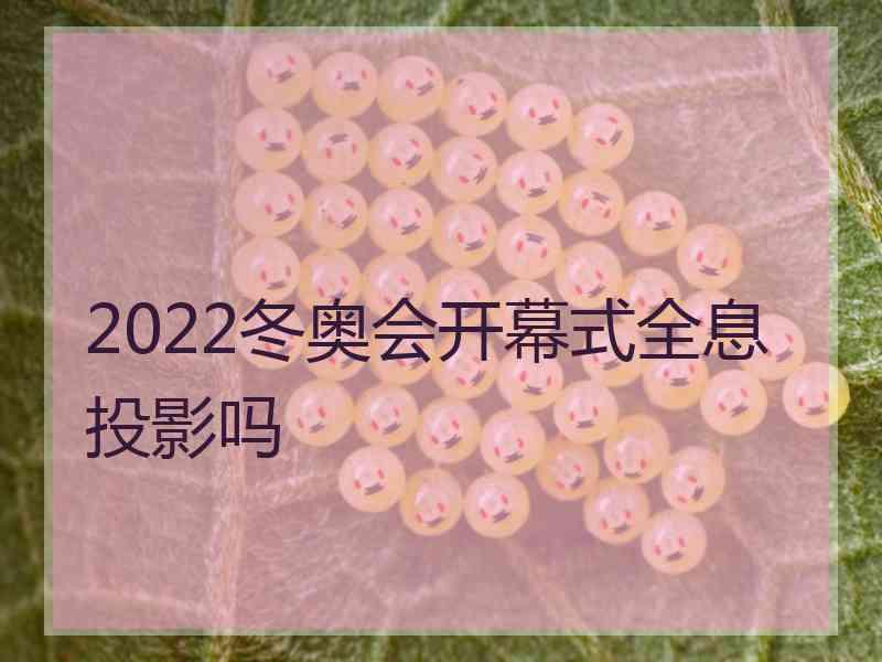 2022冬奥会开幕式全息投影吗