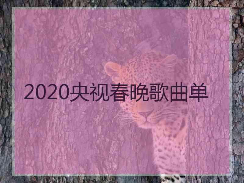 2020央视春晚歌曲单