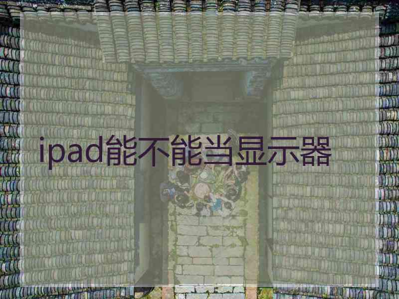 ipad能不能当显示器