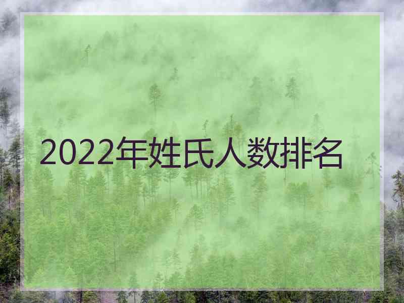 2022年姓氏人数排名