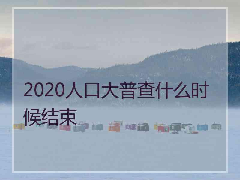 2020人口大普查什么时候结束