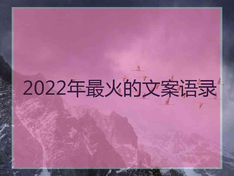 2022年最火的文案语录