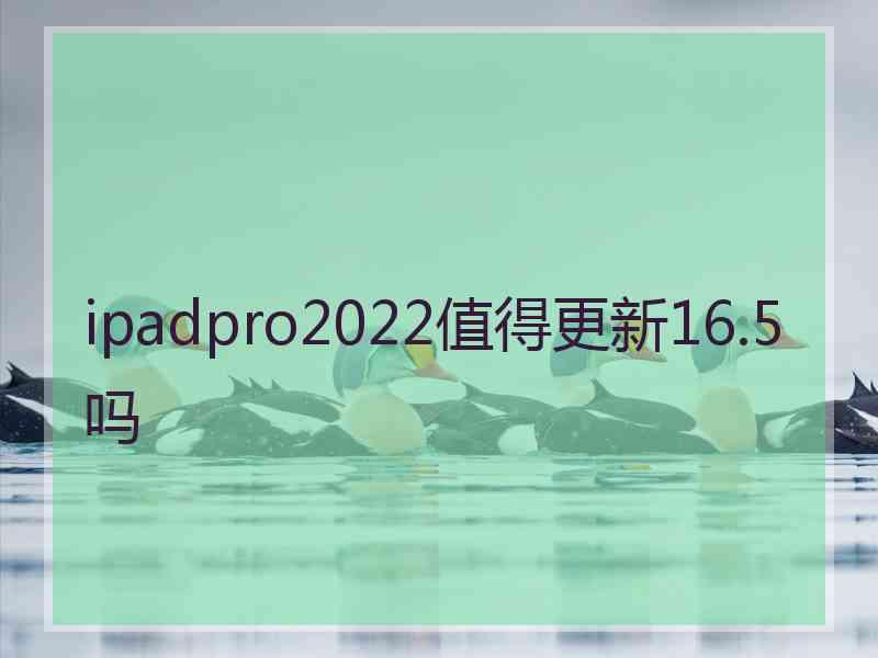 ipadpro2022值得更新16.5吗