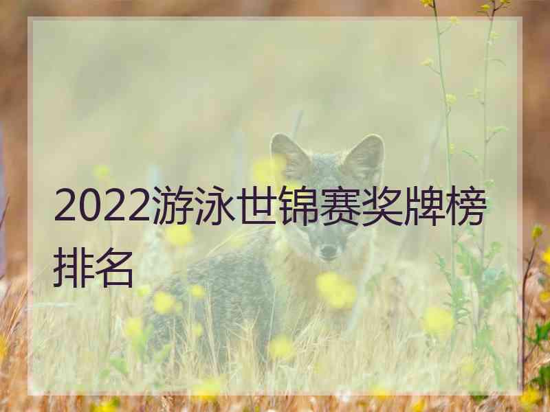 2022游泳世锦赛奖牌榜排名