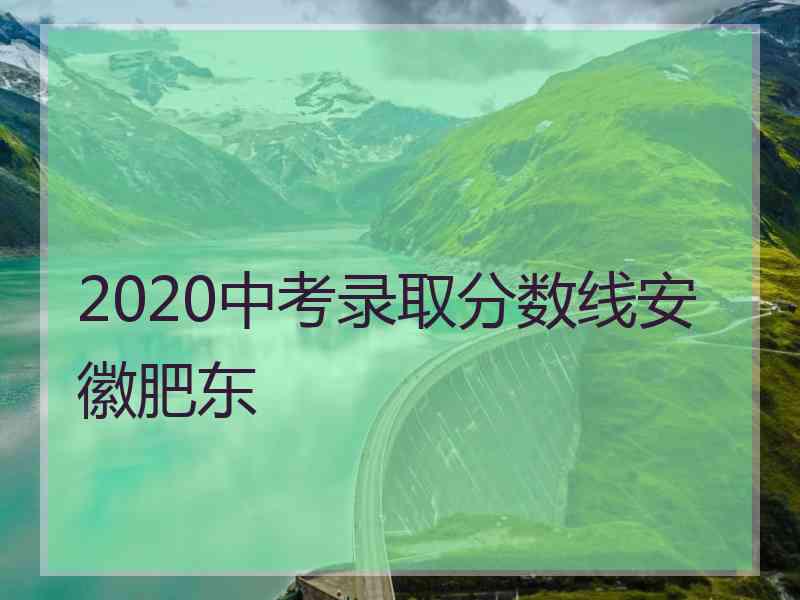 2020中考录取分数线安徽肥东