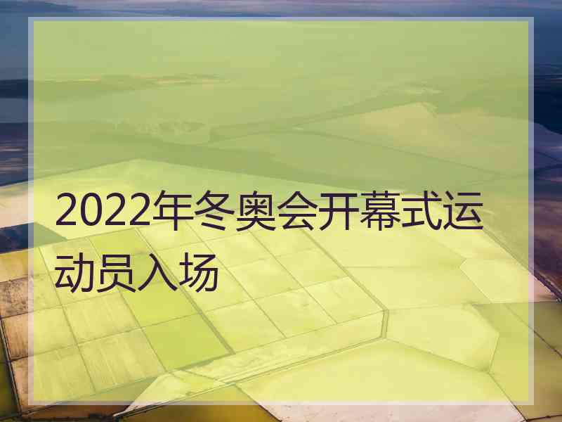 2022年冬奥会开幕式运动员入场