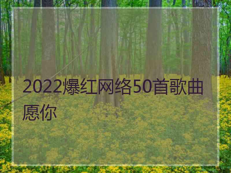 2022爆红网络50首歌曲愿你