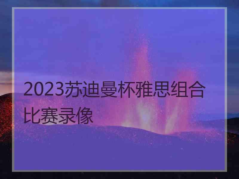 2023苏迪曼杯雅思组合比赛录像