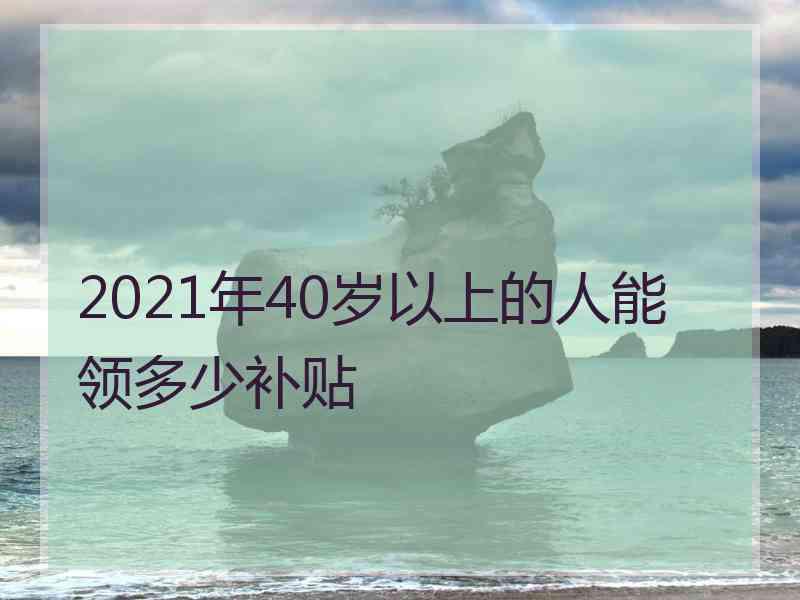 2021年40岁以上的人能领多少补贴