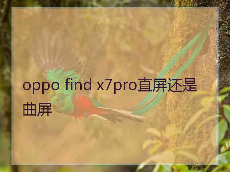 oppo find x7pro直屏还是曲屏