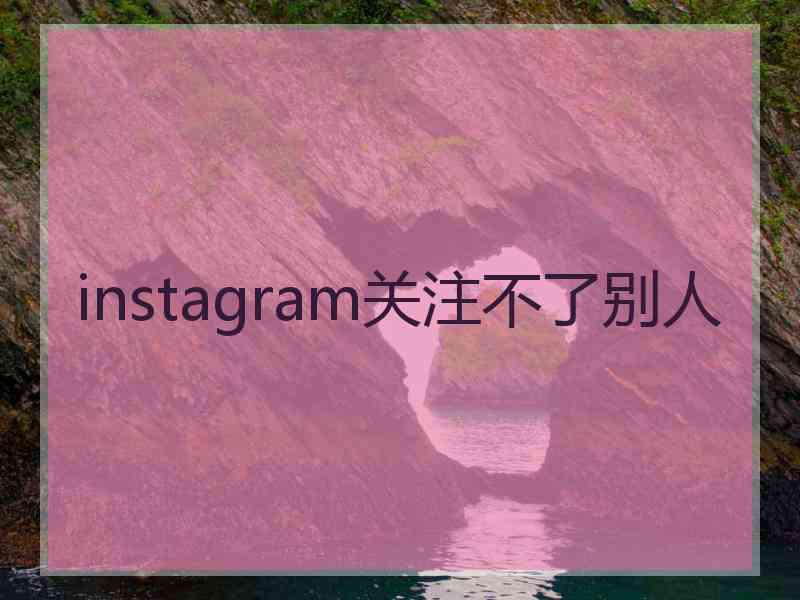 instagram关注不了别人