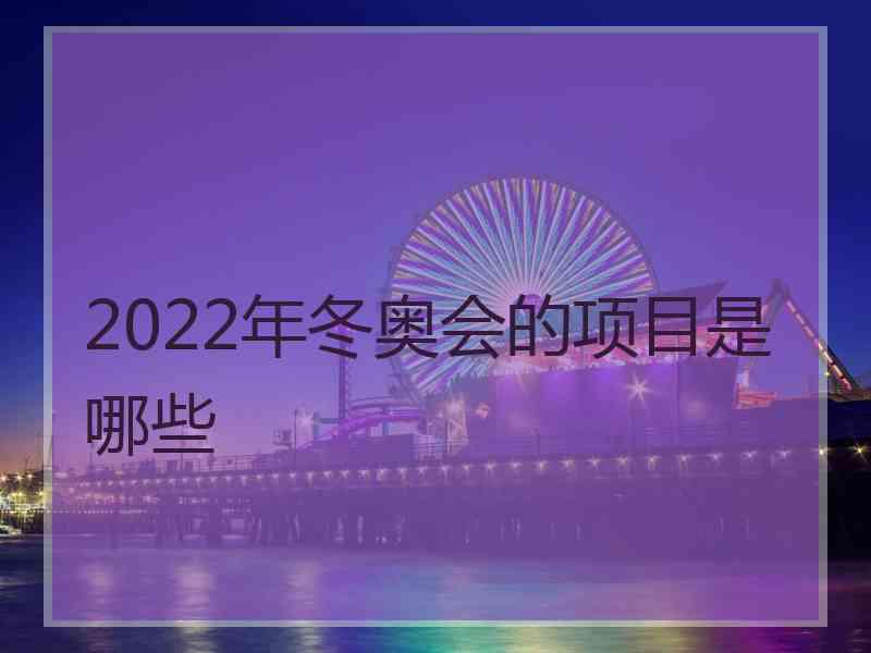 2022年冬奥会的项目是哪些