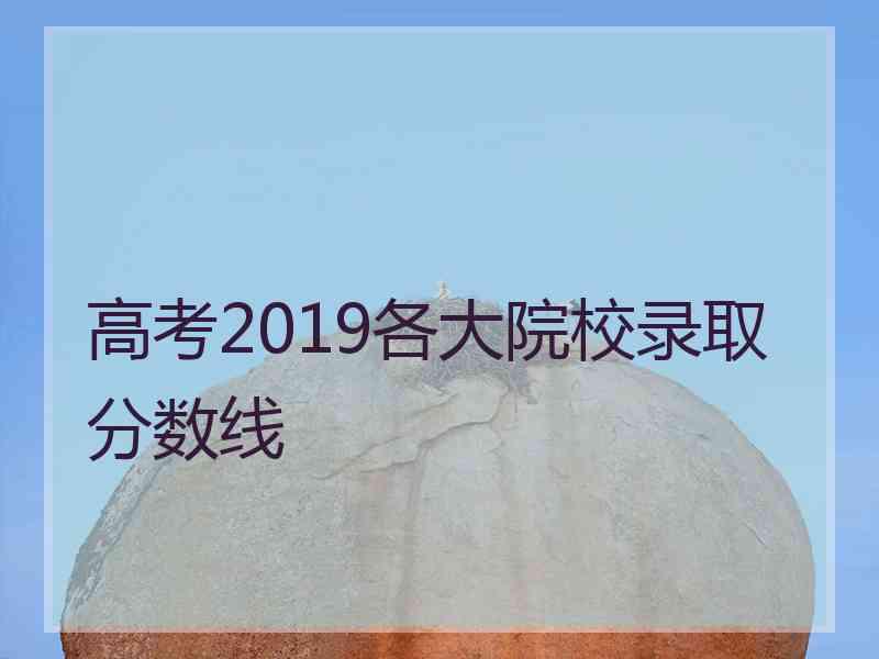 高考2019各大院校录取分数线