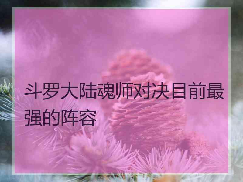 斗罗大陆魂师对决目前最强的阵容