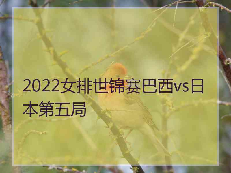 2022女排世锦赛巴西vs日本第五局