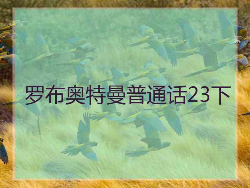 罗布奥特曼普通话23下