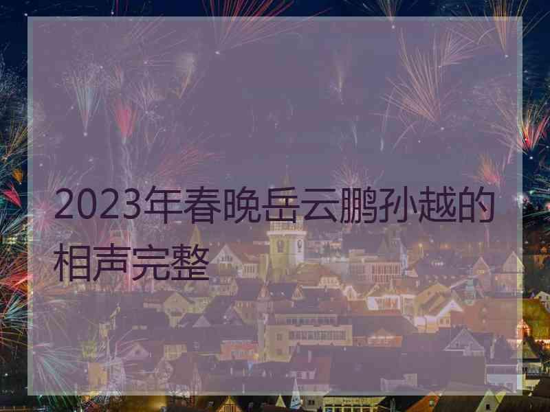 2023年春晚岳云鹏孙越的相声完整