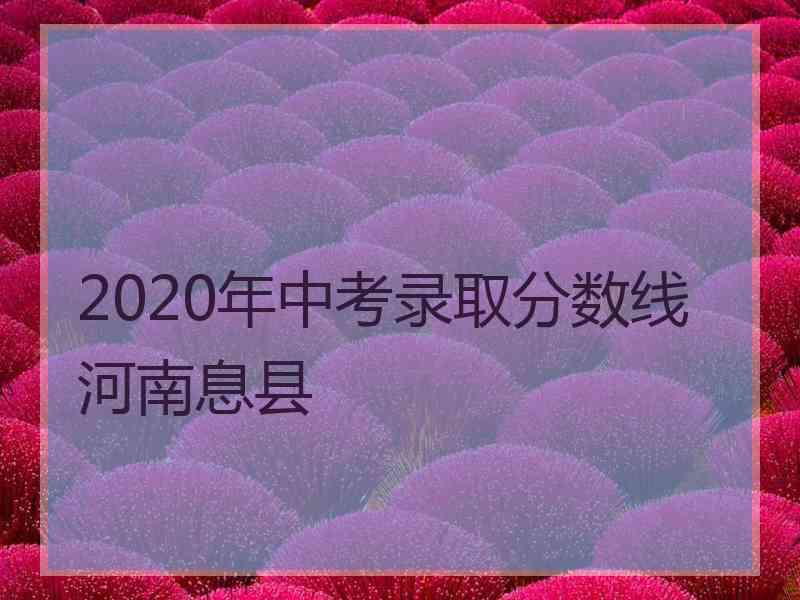 2020年中考录取分数线河南息县