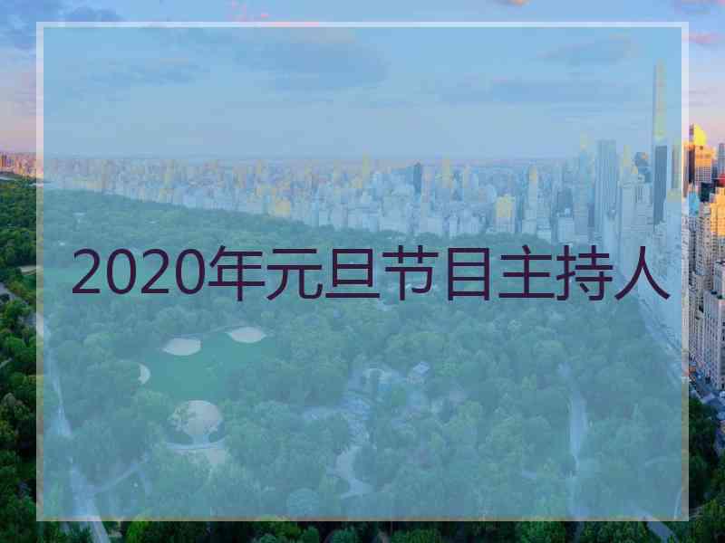 2020年元旦节目主持人