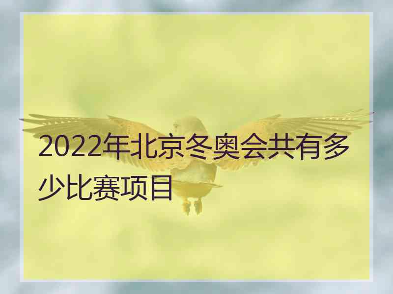 2022年北京冬奥会共有多少比赛项目