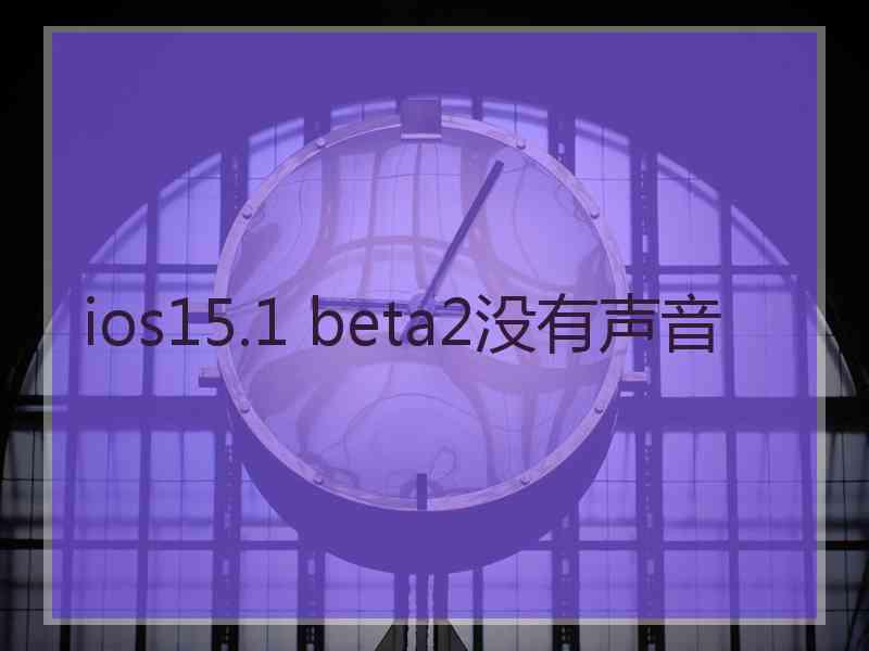 ios15.1 beta2没有声音