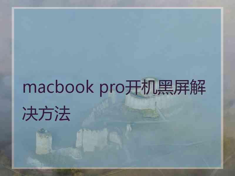 macbook pro开机黑屏解决方法