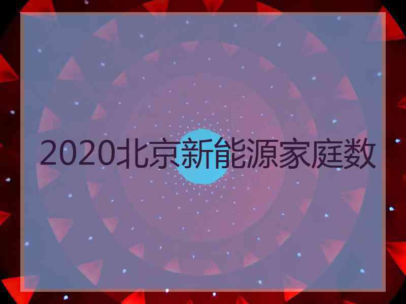 2020北京新能源家庭数